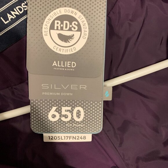 NWT Lands' End Women's Down Winter Coat Purple Size 1X (16w-18w) NEW - Picture 4 of 11